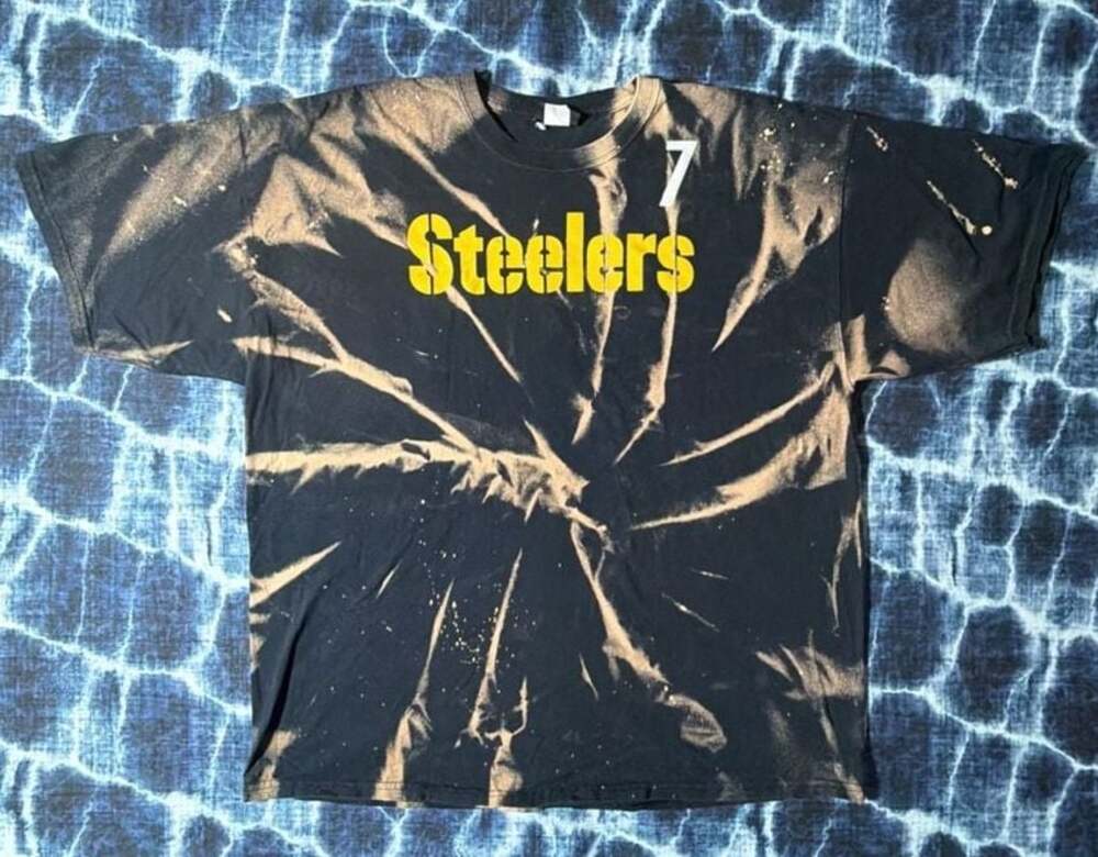 Reebok Ben Roethlisberger Pittsburgh Steelers Bleached Tie-Dye T-Shirt